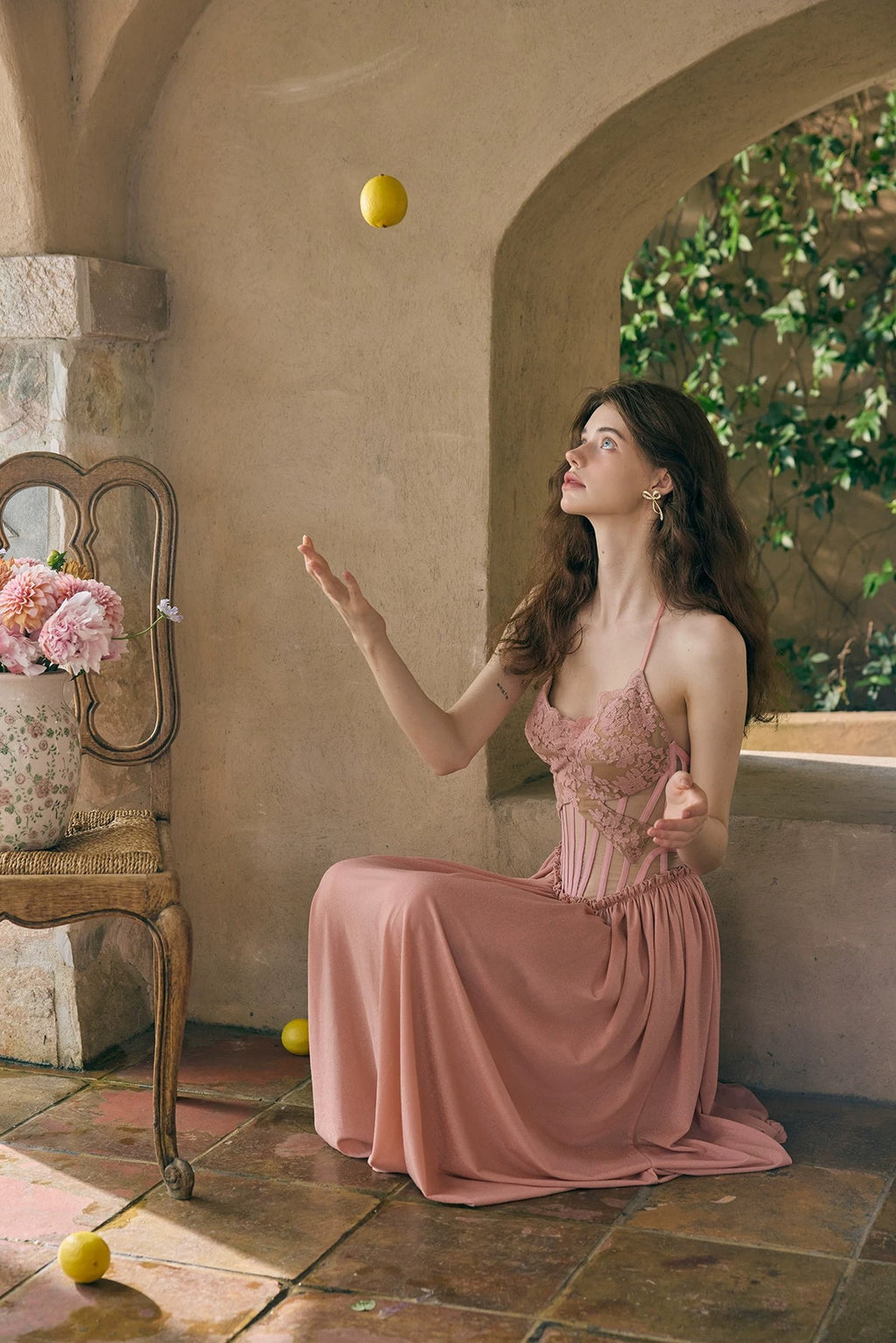 Blush Lace Corset Midi Dress – PinkbySherraine