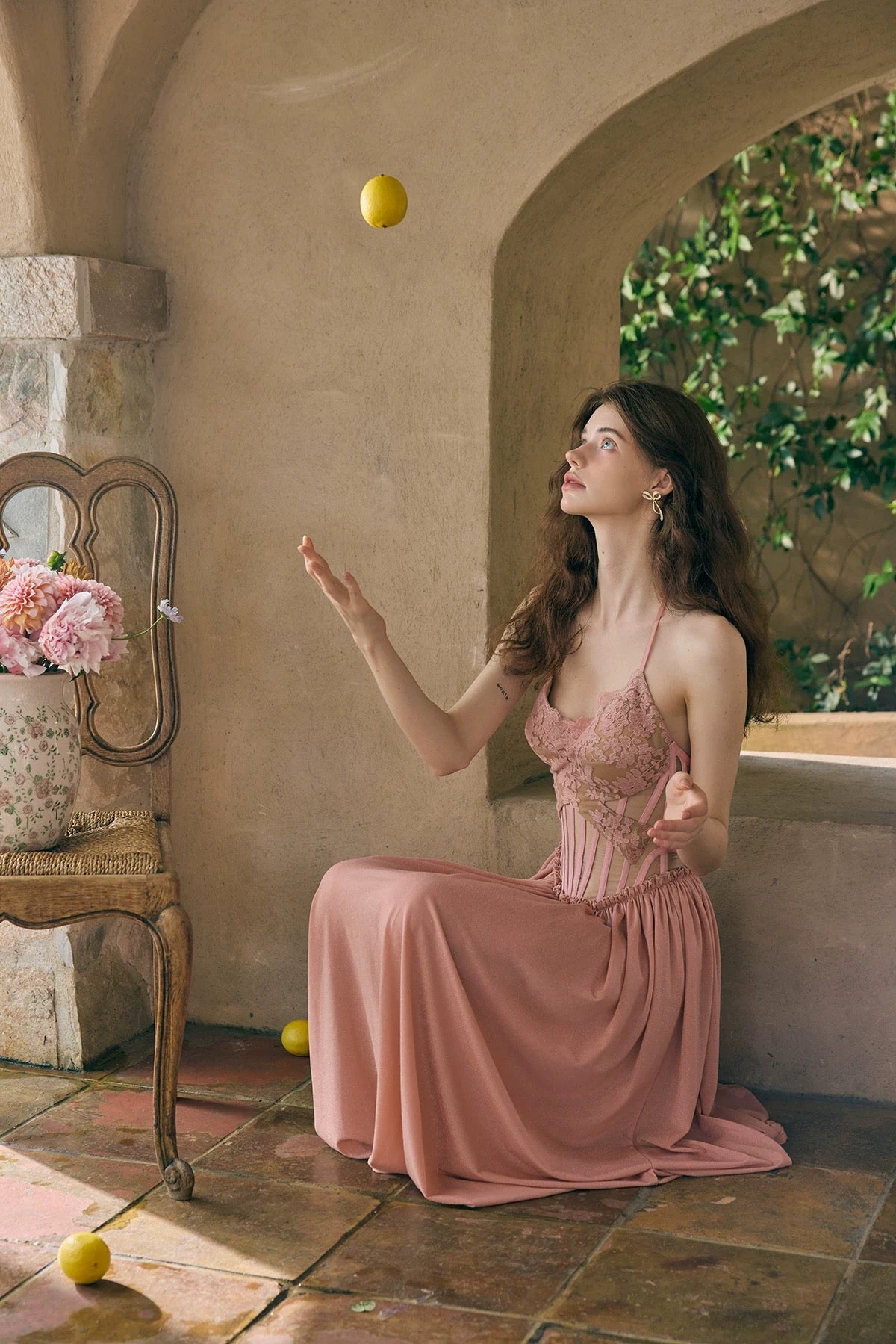 Blush Lace Corset Midi Dress – PinkbySherraine