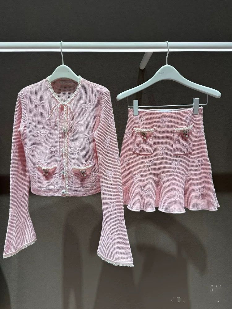 Blush Lace Knit Two-Piece Set