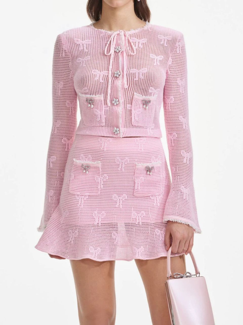 Blush Lace Knit Two-Piece Set