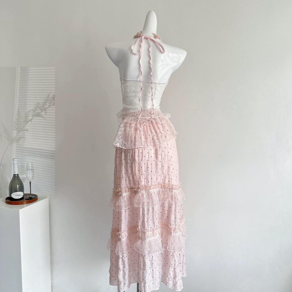 Blush Bow Ruffle Dress