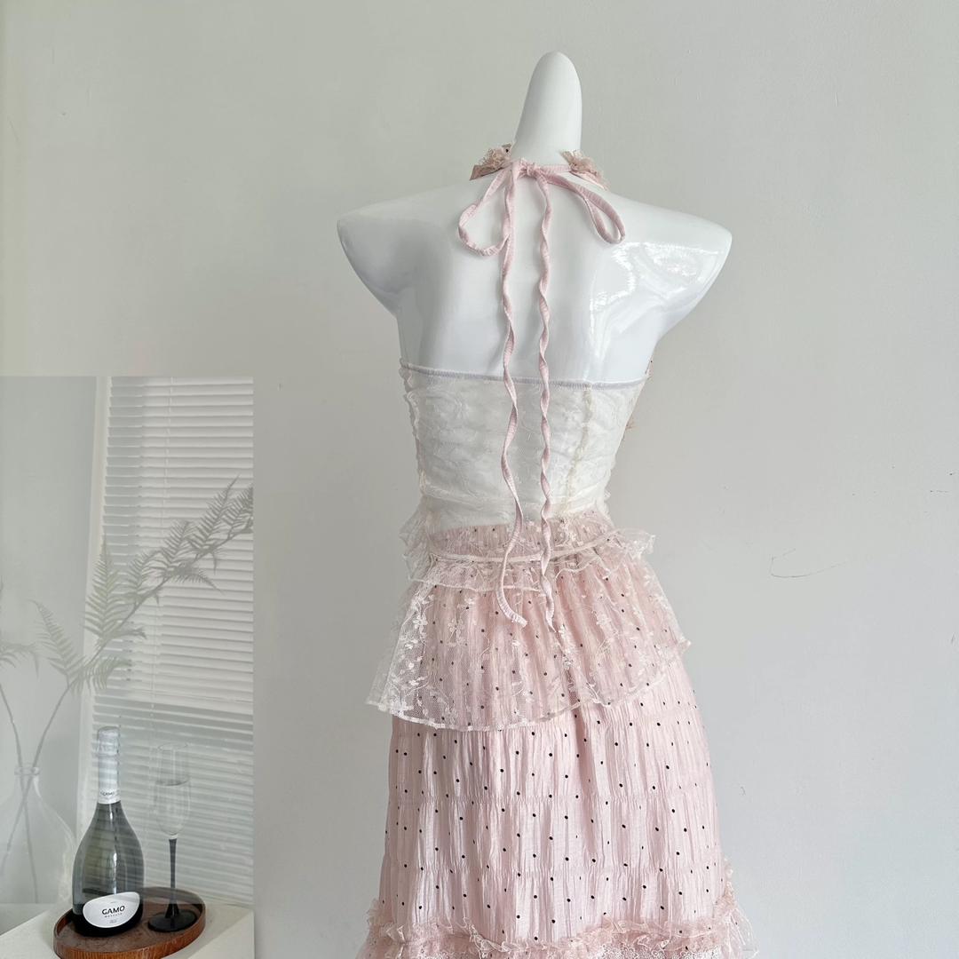 Blush Bow Ruffle Dress