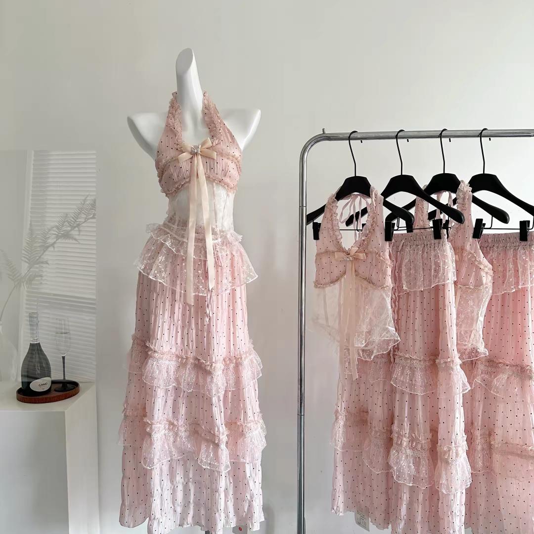 Blush Bow Ruffle Dress