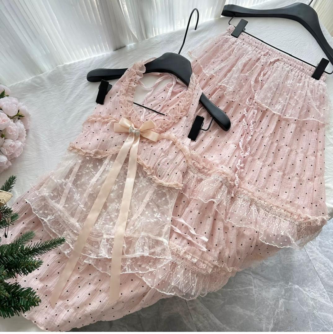 Blush Bow Ruffle Dress