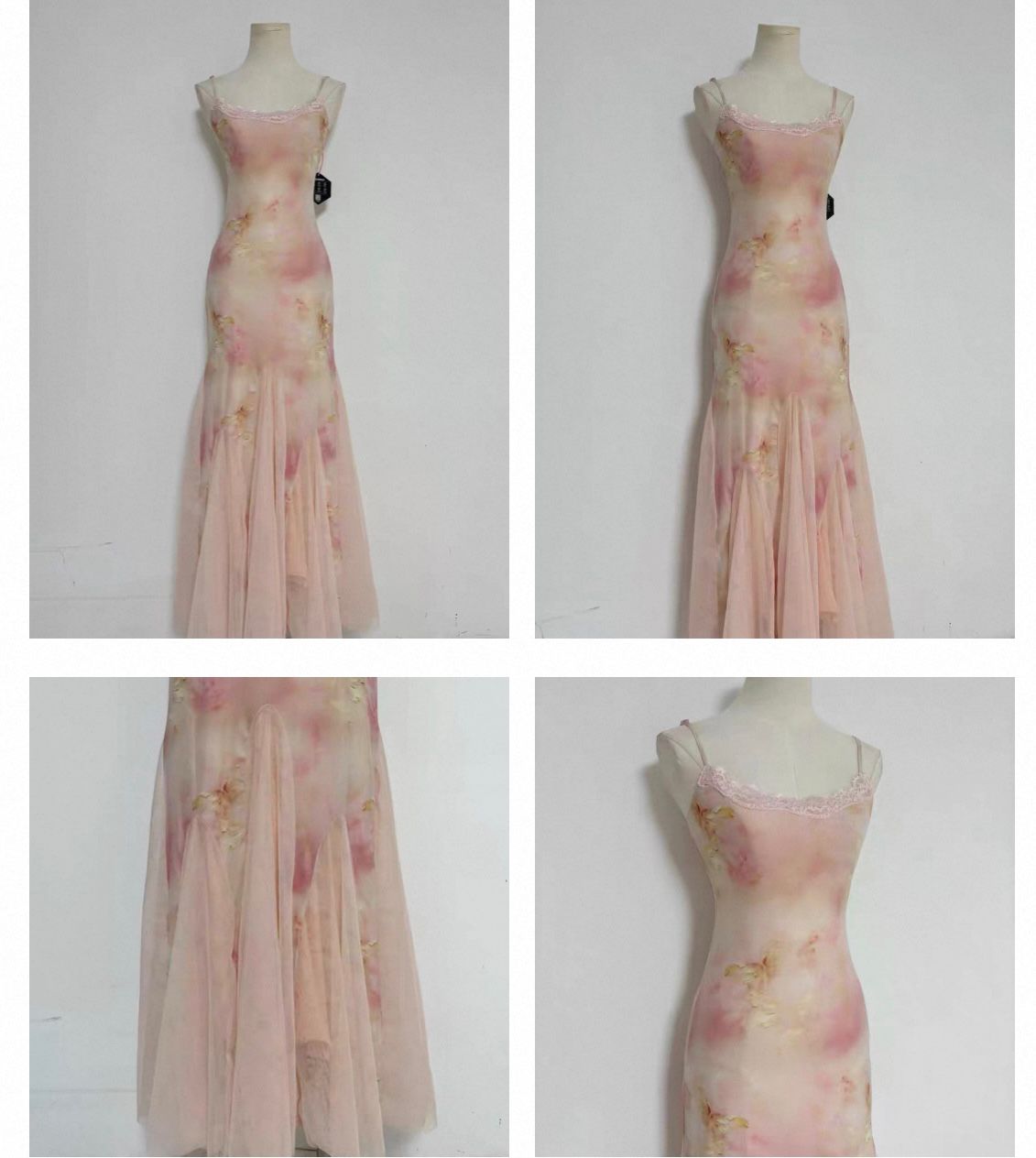 Blush Garden Satin Lace Maxi Dress – Pink by Sherraine