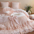Blush Pink Ruffle Bedding Set – 4 Pieces